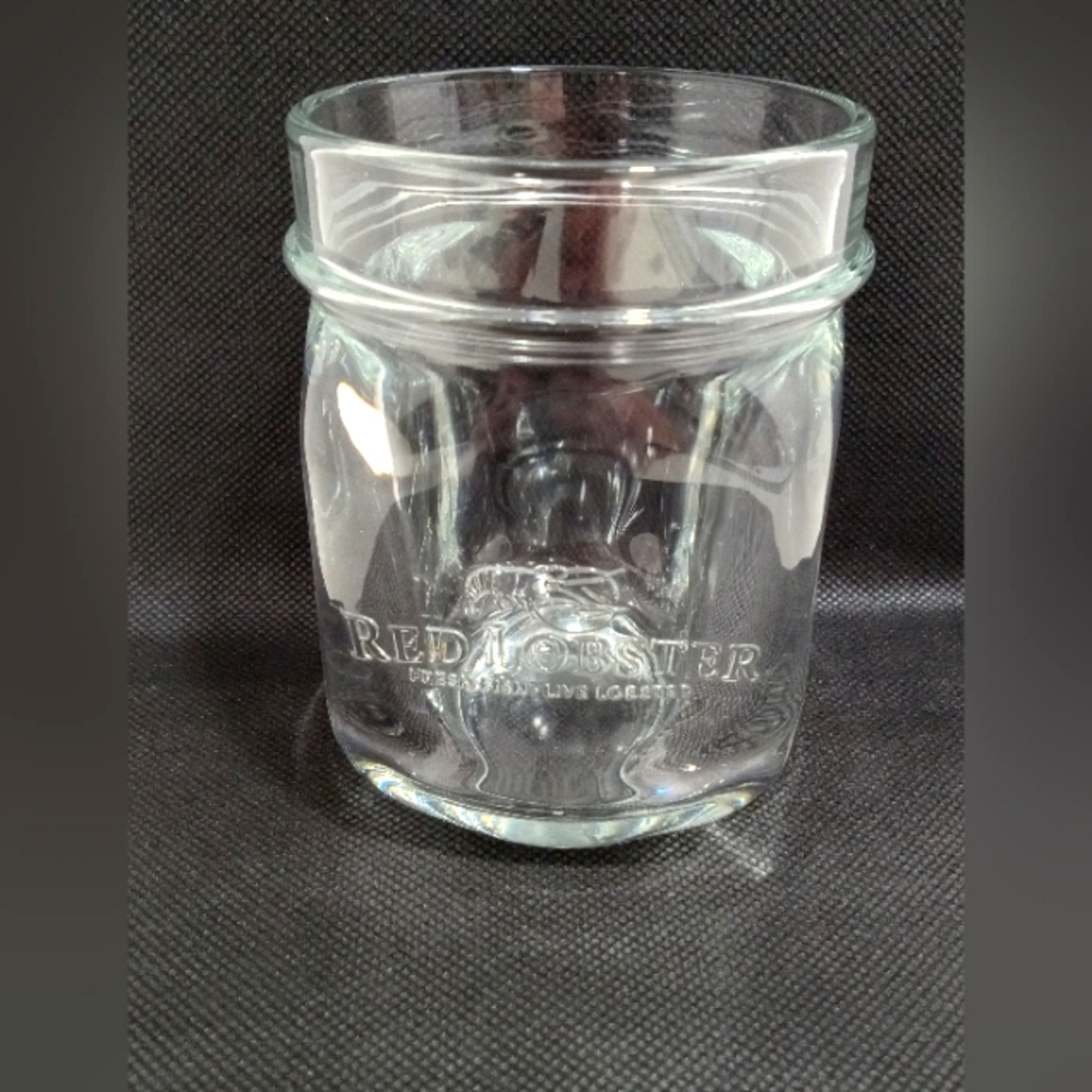 Red Lobster Mason Jar Style Drinking Glass Advertising Bar Glass